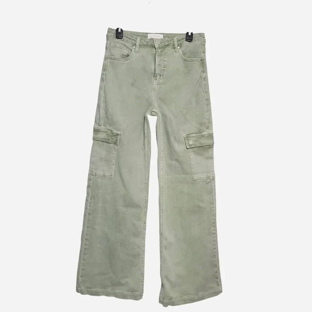 Risen Jeans High Rise Wide Leg Cargo Pants
